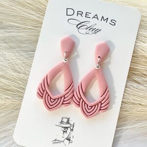 Pink Teardrop Statement Earrings